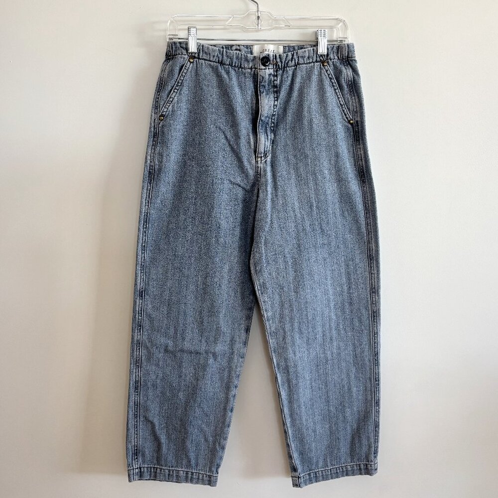 The Great Shadow Stripe Buckle-Back Jeans